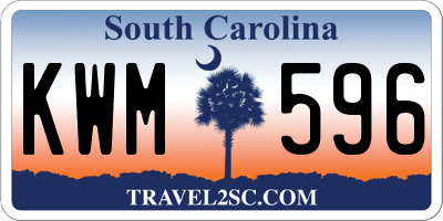 SC license plate KWM596
