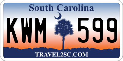 SC license plate KWM599