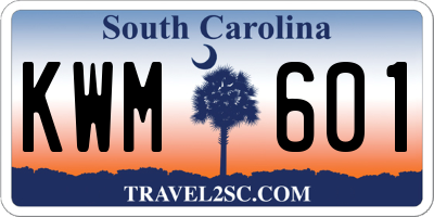 SC license plate KWM601