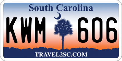 SC license plate KWM606