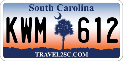 SC license plate KWM612