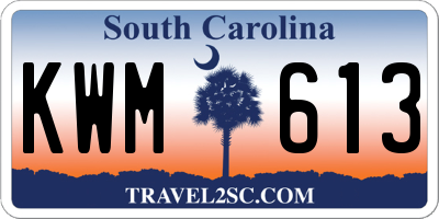 SC license plate KWM613