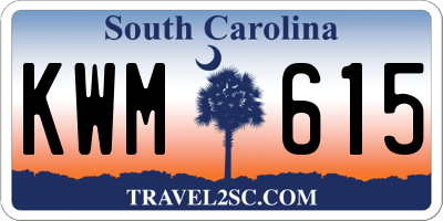 SC license plate KWM615
