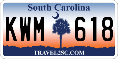 SC license plate KWM618
