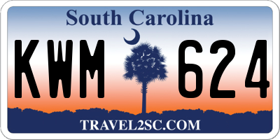 SC license plate KWM624