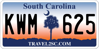 SC license plate KWM625