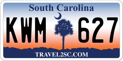 SC license plate KWM627