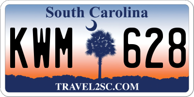 SC license plate KWM628