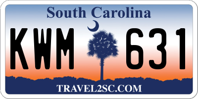SC license plate KWM631
