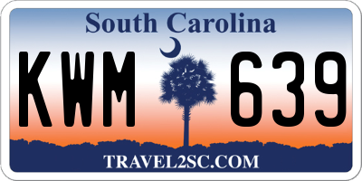 SC license plate KWM639