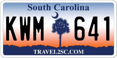 SC license plate KWM641