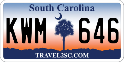 SC license plate KWM646