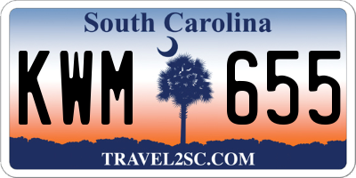 SC license plate KWM655