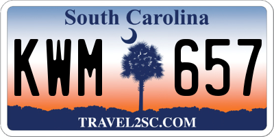 SC license plate KWM657