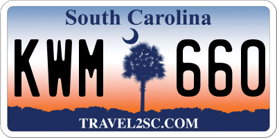 SC license plate KWM660