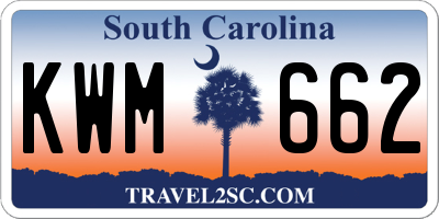SC license plate KWM662