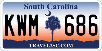 SC license plate KWM686