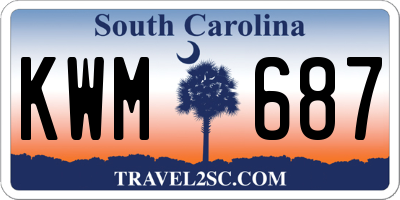 SC license plate KWM687