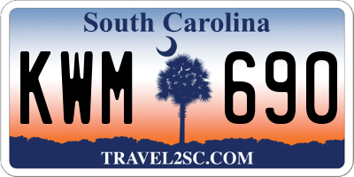 SC license plate KWM690