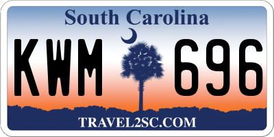 SC license plate KWM696