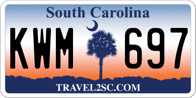 SC license plate KWM697