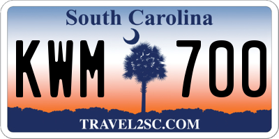 SC license plate KWM700