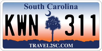 SC license plate KWN311