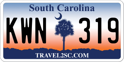 SC license plate KWN319