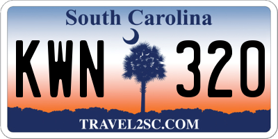 SC license plate KWN320