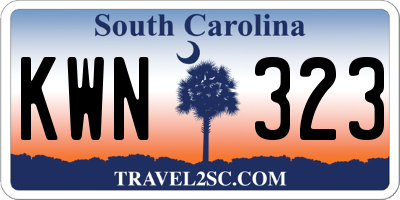 SC license plate KWN323