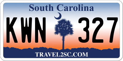 SC license plate KWN327
