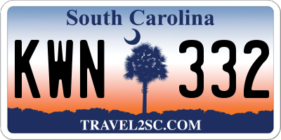 SC license plate KWN332