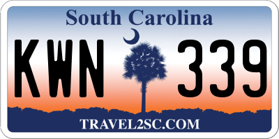 SC license plate KWN339