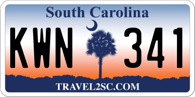 SC license plate KWN341