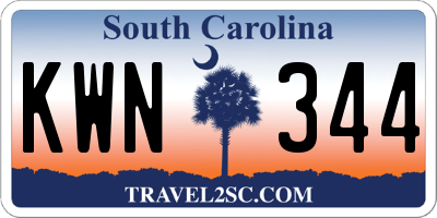 SC license plate KWN344