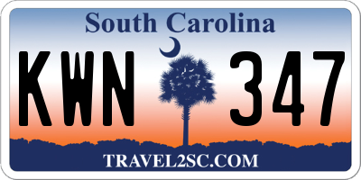 SC license plate KWN347