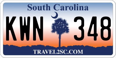 SC license plate KWN348