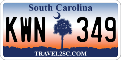 SC license plate KWN349