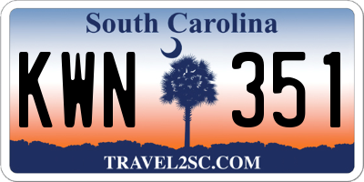 SC license plate KWN351