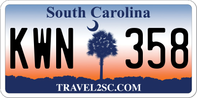 SC license plate KWN358