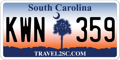 SC license plate KWN359