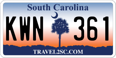 SC license plate KWN361