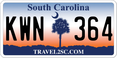 SC license plate KWN364
