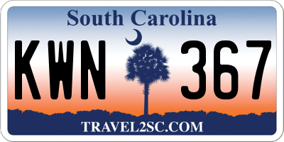 SC license plate KWN367