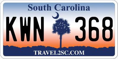 SC license plate KWN368