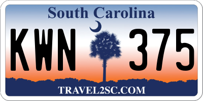 SC license plate KWN375