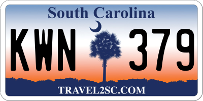 SC license plate KWN379