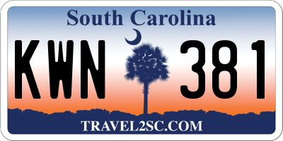 SC license plate KWN381