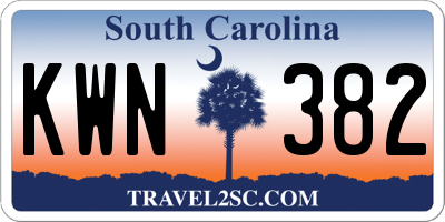 SC license plate KWN382