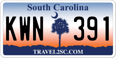 SC license plate KWN391